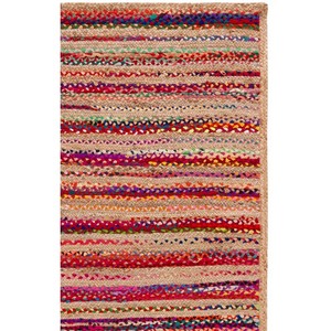 Alfombra Rectangular de Yute a Rayas Hecha a Mano, Estilo Bohemio, Pelo Corto, Ecológica, para Pasillo, Decoración del Hogar, Limpieza Localizada - Product Image 2