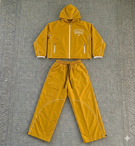 Rexfit Sports OEM Streetwear Mens Reflective Full Zip Windbreaker Set Summer Set Tracksuit Set Wholesale - Product Image 3