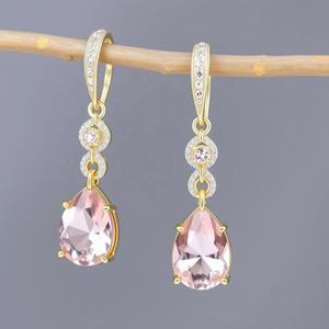 Luxe S925 Sterling Silver Drop Boucles D'oreilles Classique Vintage Rose Cubique Zircone Jaune Placage Vintage Jaune Plaqué Mode - Product Image 5