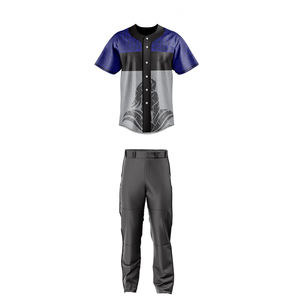 Ensembles d'uniformes de baseball unisexes les plus vendus, respirants, grandes tailles, logo personnalisé, sublimation, manches courtes, antibactériens - Product Image 1