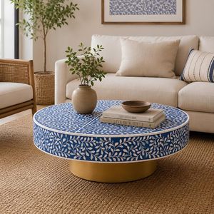 Mesa de Centro de Diseño con Incrustaciones de Hueso, Hecha a Mano con Artesanía Tradicional, Mesa de Lujo para Decoración del Hogar - Product Image 3