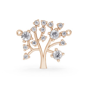 Pendentif Charme Arbre de Vie Aarinya en Or 9K avec Diamants de Laboratoire Certifiés IGI, Luxe Multi-Pierres, Arbre Généalogique, pour Femme - Product Image 3