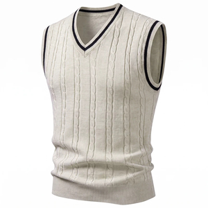 <b>Men's</b> Knitted Slim Fit Knitted <b>Sweater</b> <b>Vests</b> <b>Men</b> Smart Casual V Neck Knit Pullovers Waistcoat <b>Mens</b> Sleeveless <b>Sweaters</b> - Product Image 2