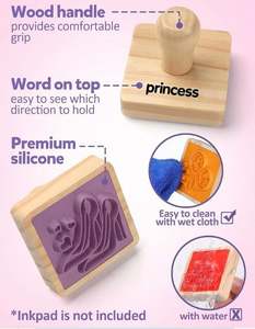 Juego de herramientas de estampado artesanal de calidad premium, juego de sellos de goma mini coloridos y duraderos, hechos a mano por exportador a bajo precio. - Product Image 3