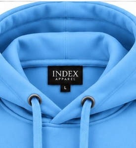 เสื้อฮู้ดดี้พรีเมียมผ้าฝ้าย แบรนด์ Index Apparel ปักโลโก้ตามสั่ง ทรงโอเวอร์ไซส์ สไตล์ลำลอง สตรีทแวร์ สีน้ำเงินสำหรับผู้ชาย - Product Image 4