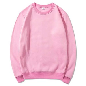 Sweat-shirt pour homme en coton lourd bleu marine uni à col rond, coupe ample, manches longues, coupe classique, haut décontracté - Product Image 4