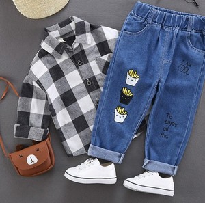 Pantalones Vaqueros de Mezclilla para Niños, Primavera-Otoño, Estilo Desgastado, Color Blanco, Corte Ajustado, 100% Algodón Ecológico - Product Image 4