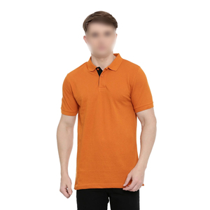 New Trendy Breathable Comfortable Wholesale Price Newest Design Men <b>Orange</b> Color Half Button <b>Polo</b> Shirt For Men Casual Wear - Product Image 1