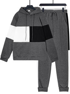 Ensemble de survêtements en coton personnalisés unisexes, amples, décontractés, confortables et respirants, pour l'automne et l'hiver, avec sweat-shirt épais - Product Image 4