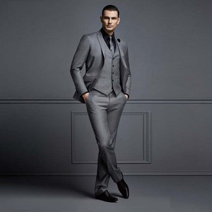Costume d'affaires pour homme de qualité supérieure, OEM, pour mariage ou travail, grande taille, respirant, 100% polyester, col mandarin, simple boutonnage - Product Image 1