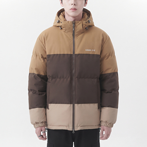 Chaqueta Acolchada con Capucha para Hombre Hawk Eye, Diseño Color Block, Abrigo de Invierno Resistente al Viento, Ropa Exterior Gruesa de Poliéster, Estilo Casual - Product Image 5