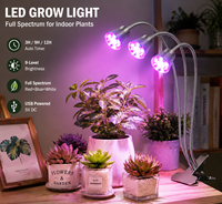 Lampe de culture LED pour plantes avec pince flexible, lampe de croissance à spectre complet pour plantes d'intérieur, herbes et semis avec minuterie automatique
