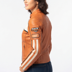 Custom Leather <b>Jacket</b> <b>Women</b> Premium Genuine Leather Motorcycle Biker <b>Jacket</b> Ladies Fashion Winter Leather <b>Jackets</b> - Product Image 5