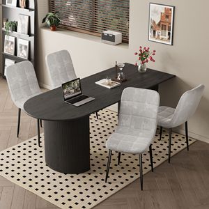 Set Moderno di 4 Sedie da Pranzo per Cucina e Sala da Pranzo con Seduta Imbottita e Gambe in Metallo per Casa - Product Image 1