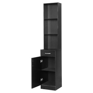 FCH Triamine une porte un tiroir trois compartiments armoire haute noir RT MDF salle de bain meubles muraux - Product Image 5