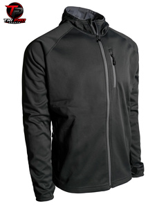 Sudadera con capucha de forro polar para hombre, negra, de cierre completo, para caza, táctica, de peso pesado, con bolsillo vertical con cremallera en el pecho - Product Image 5