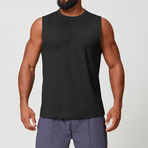 Wholesale Custom logo Gym Running Sport Workout Plus Size Polyester <b>Mens</b> Tank Tops - Product Image 4