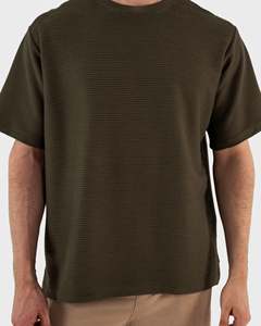 Breathable Quick Dry 100% Polyester O-Neck Men's T-<b>Shirts</b> Front Logo Regular Fit High Quality Brown Color <b>Waffle</b> Fabric Short - Product Image 3