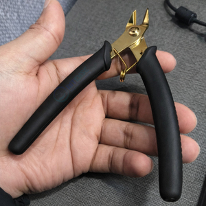 Professional Jewelry Wire Cutter Pliers Gold Finish Carbon Steel Brown Handle 5 inch <b>Precision</b> <b>Tool</b> for Beading Craft DIY - Product Image 6