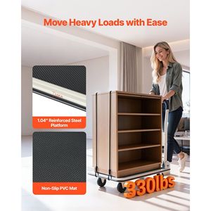 Carrello Pieghevole con Capacità di Carico di 150 kg, Piattaforma Pieghevole con Ruote Girevoli, Carrello a Mano e Trolley per Trasporto - Product Image 2