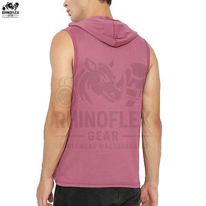 Service OEM, débardeur à capuche en coton de haute qualité pour hommes, vêtements décontractés, débardeur de fitness pour hommes, débardeur à capuche grande taille - Product Image 2