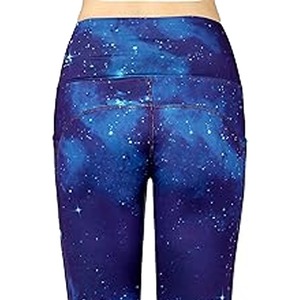 Women's Breathable 100% Cotton Yoga Pants High-Impact Mid Waist Gym <b>Leggings</b> <b>Butt</b> <b>Lift</b> Sublimated Casual Print Workout - Product Image 4