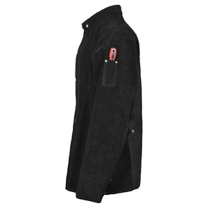 Top-Ranked Unisex Heavy Duty Welding <b>Jacket</b> with Fr Split Cowhide Leather Black Leather <b>Work</b> Safety <b>Jacket</b> Customizable Logo - Product Image 4