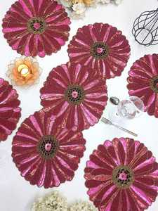 Chemin de table en tissu floral de luxe fait main, écologique, durable, léger, forme personnalisable, tapis et sous-plats ajustables - Product Image 4