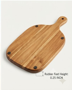 Planche à découper en bois avec incrustation de résine bleue 16x10 pouces, poignée ronde - Product Image 3