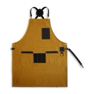 Delantal de Barman de Lona Resistente con Correas de Cuero Removibles, Logotipo de Marca Personalizado, Repelente al Agua, para Servicio de Bebidas en Pub - Product Image 3