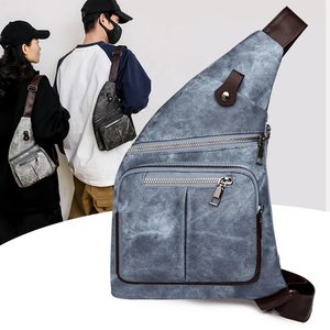 Bolso de lona para hombre con cierre de cremallera, bolso de hombro informal impermeable para uso diario - Product Image 6