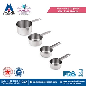 Juego de 4 Tazas Medidoras de Acero Inoxidable Ecológicas con Mangos Largos, Duraderas, Aptas para Lavavajillas, Herramientas de Cocina para Cocinar y Hornear - Product Image 2