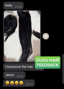 ช่อผมมนุษย์แบบมัดผมตรงสีเบอร์กันดี - Product Image 6