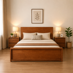 Modern Queen Size <b>Solid</b> <b>Wood</b> Pine Bedroom <b>Bed</b> with 12-Month Warranty - Product Image 2