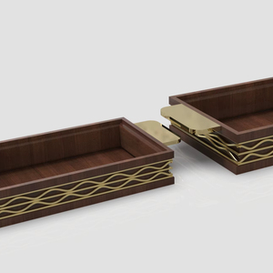 Bandeja de Servicio de Madera de Lujo con Asa Dorada, Bandeja para Café, Bandeja de Hospitalidad Majlis, Bandeja de Servicio para Hoteles y Restaurantes, Diseño Premium Palestino - Product Image 1