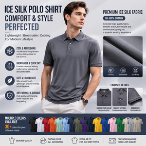 เสื้อโปโลผู้ชาย ผ้าฝ้าย แขนสั้น สีพื้น ระบายอากาศได้ดี ทรงปกติ สไตล์ลำลอง พิมพ์ลายโลโก้ด้านหน้า - Product Image 3