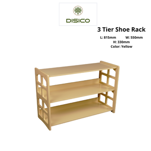 DISICO 3 tier wooden <b>shoe</b> <b>rack</b> with a minimalist design durable construction and ideal for entryway use. - Product Image 2