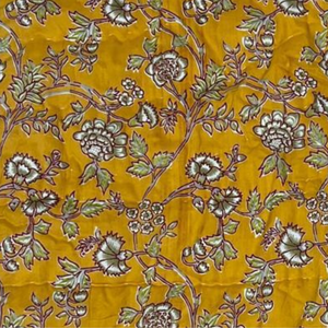 Traditional Indian Cotton Single <b>Bed</b> Floral Print Reversible <b>Quilt</b> Jaipur Hand Block Print Eco Friendly Hypoallergenic Durable - Product Image 4