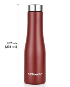Matte Maroon Stainless Steel Water Bottle Vacuum Insulated Leak Proof Flask Ergonomic Curved Body <b>Drinkware</b> Travel Gym - Product Image 3