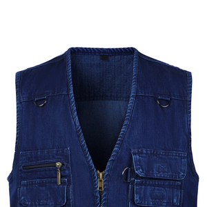 Veste cargo pour homme sur mesure, vêtements d'hiver, multi-poches, haute qualité, respirante, séchage rapide, col en V, sans manches - Product Image 3