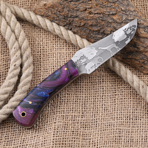 Couteau à lame fixe en acier 1095 forgé à la main, pointe tombante, couteau à dépecer, manche en résine, couteau industriel sur mesure OEM à lame pleine - Product Image 1