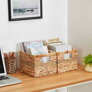 Vietnam <b>Cheap</b> Price Water Hyacinth Wicker Eco-Friendly Vintage Decorative Woven Baskets Built-in Handles - Product Image 3