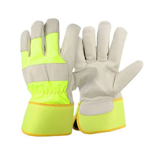 Gants de travail en coton jaune et gris, durables, pour l'extérieur, longueur poignet, style uni, utilisation quatre saisons - Product Image 2