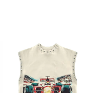 Débardeur personnalisé imprimé vintage en jersey 100 % coton, sans manches, col rond, pour homme, décontracté, vente en gros OEM, séchage rapide - Product Image 3