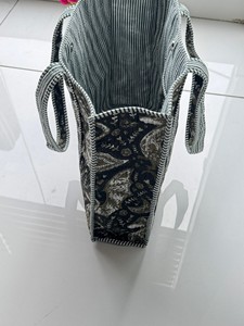 Bolso Tote de Algodón Acolchado con Estampado Artesanal Indio, Estilo Duffle con Cierre, para Mujer, Primavera/Verano, Compras, Viajes, Uso Diario - Product Image 3