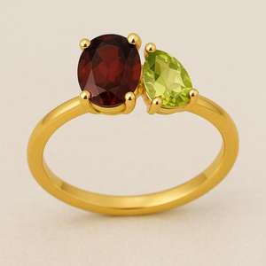 Anillo de Moda Cristiano con Peridoto de 8x10mm, Corte Facetado, Engaste de Garras, Chapado en Oro de 14K, Latón, Joyería al por Mayor, Nueva Llegada - Product Image 2