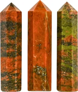 ALIZA AGATE EXPORTS Unakita Natural, Punta Única, Pulida, Verde Rosa, Piedra Preciosa, Cristal, Venta al por Mayor, Artesanías - Product Image 2