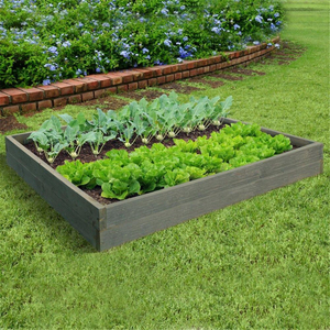 Eco-Friendly Outdoor Fir Wood <b>Garden</b> Bed Weather Gray <b>Planter</b> Box For Patio & Yard Heavy Raised <b>Vegetable</b> Herb Planting - Product Image 1