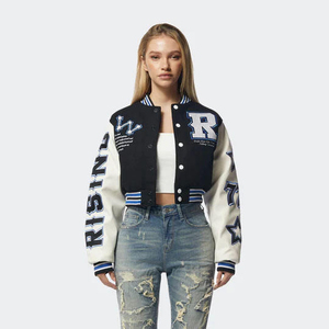 Premium Quality Varsity Jacket For Women Winter Wear 100% Wool Varsity Jacket With Embroidery Working And OEM - Product Image 5