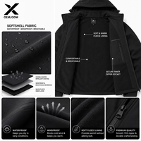 Veste softshell à capuche pour homme X Sports City |   Veste coupe-vent respirante unie et résistante à l'eau pour activités sportives en extérieur